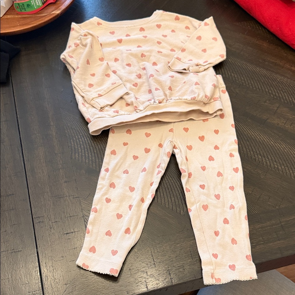 Carters Heart Patterned Matching Set - 18 months
